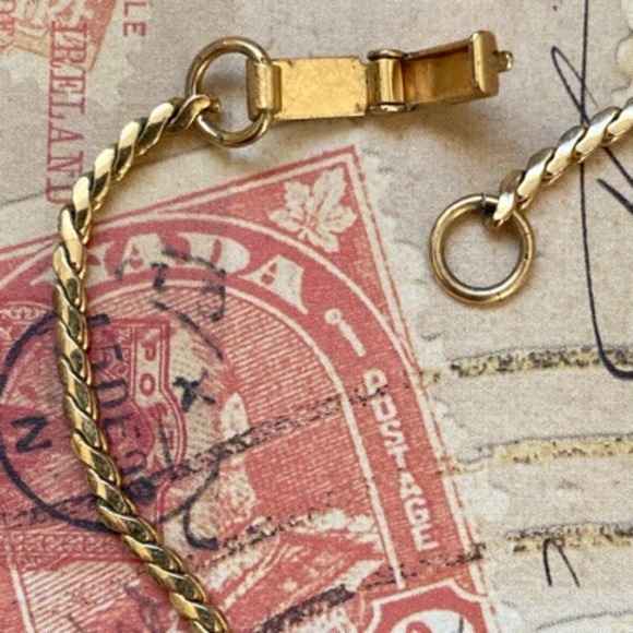 VINTAGE LUSTERN Set Necklace Collar Earrings Screw Back Gold - Picture 6 of 11